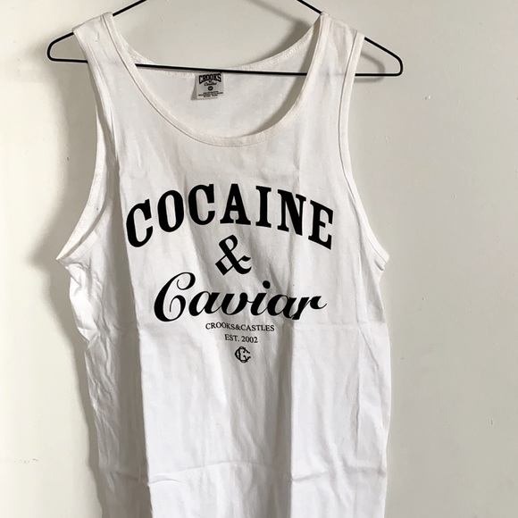 Crooks and Castles - Cocaine and Caviar white tank top. Size small Men’s. - Picture 1 of 3